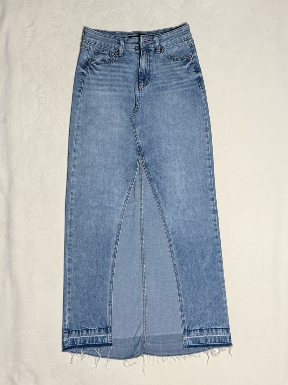 Sincerely Jules Light Blue Denim Maxi Skirt